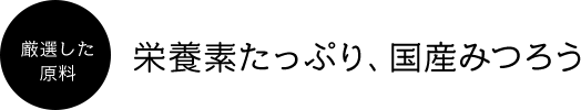 厳選した原料 栄養素たっぷり、国産みつろう